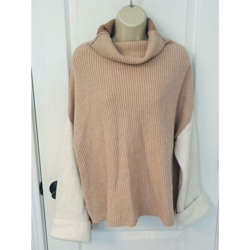 The Native One Boutique Color Block Softly Structured  Cowl Neck Sweater!